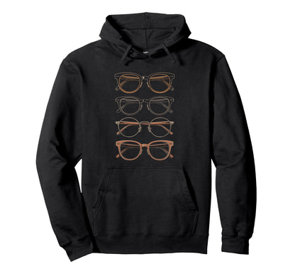 Rainbow Eyeglass Frames Stack Minimal Hoodie - Minimalist Print Unisex - T-Shirt, Sweatshirt, Hoodie
