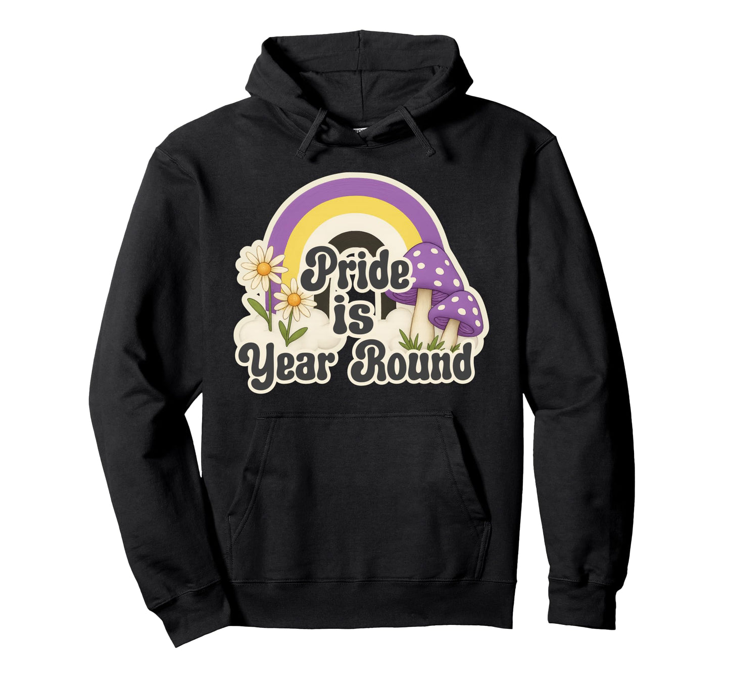 Rainbow Pride Is Year Round Daisies Hoodie - Custom Art Print Unisex - T-Shirt, Sweatshirt, Hoodie