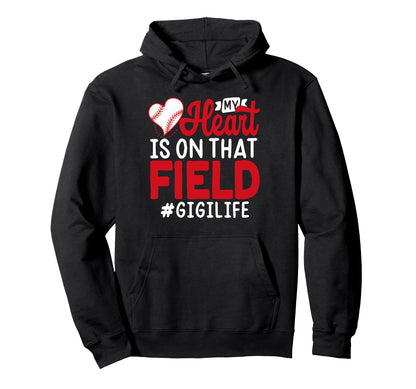 My Heart Is That Field Ballpark Baseball Hoodie - Graphic Print Men Women - T-Shirt, Sweatshirt, Hoodie