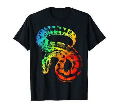 Ball Python Colorful Rainbow T-Shirt - Aesthetic Graphic for Adults - T-Shirt, Sweatshirt, Hoodie