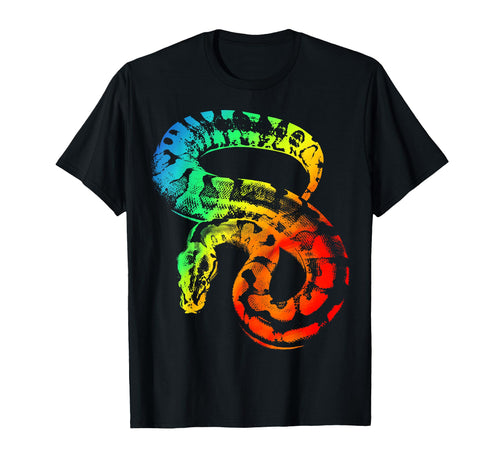 Ball Python Colorful Rainbow T-Shirt - Aesthetic Graphic for Adults - T-Shirt, Sweatshirt, Hoodie