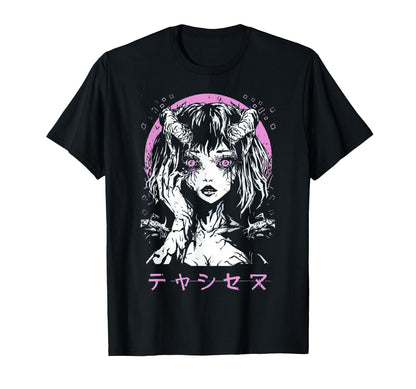 Goth Grunge Demon Anime Waifu Horror T-Shirt - Trendy Graphic Men Women - T-Shirt, Sweatshirt, Hoodie