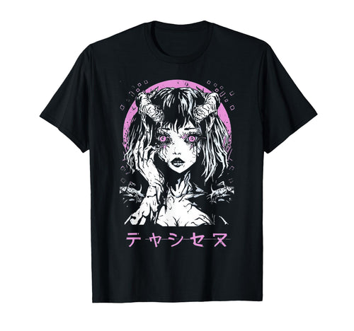 Goth Grunge Demon Anime Waifu Horror T-Shirt - Trendy Graphic Men Women - T-Shirt, Sweatshirt, Hoodie