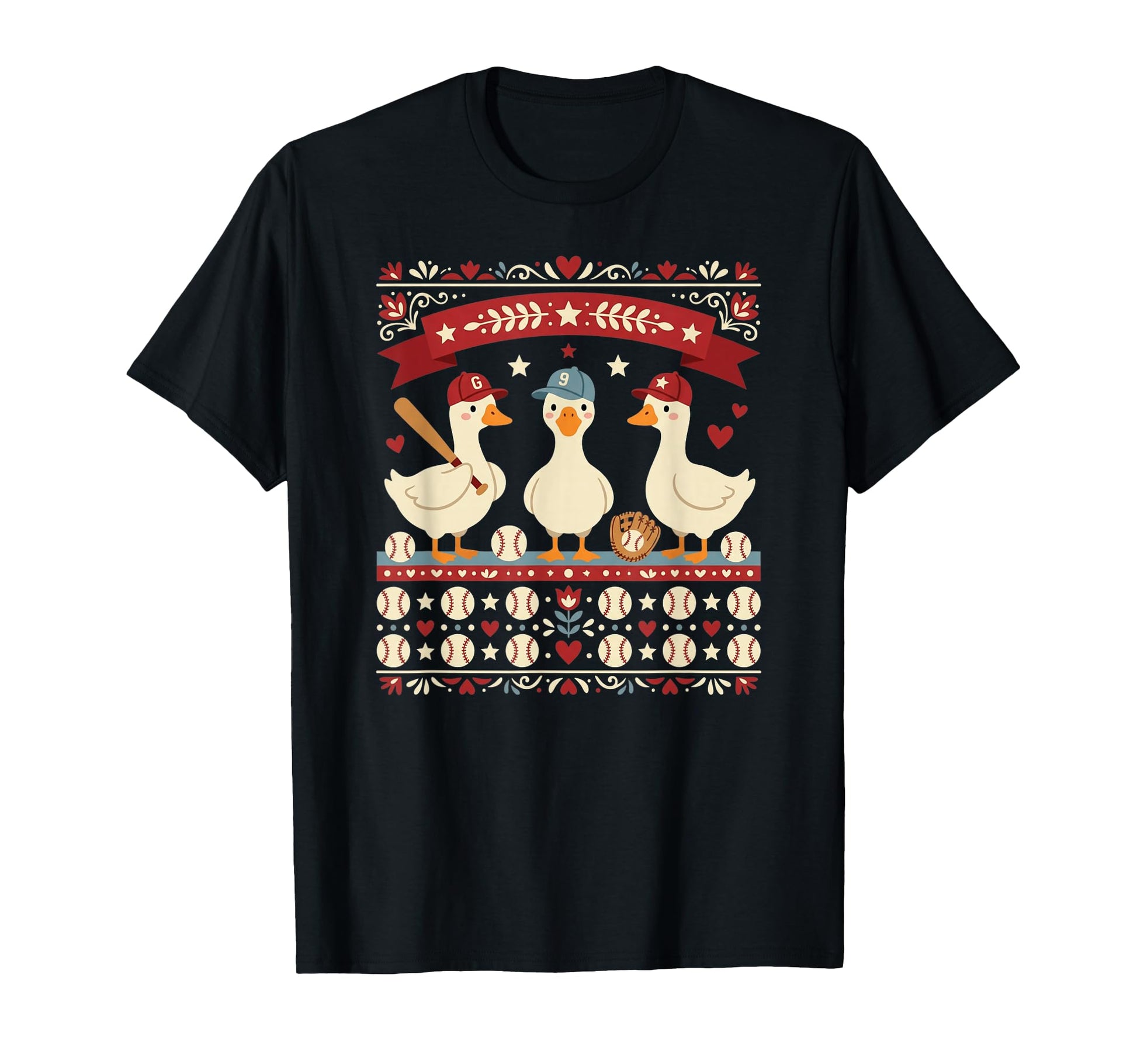 Baseball Geese Funny Team Animal T-Shirt - Trendy Graphic Men Women - T-Shirt, Sweatshirt, Hoodie