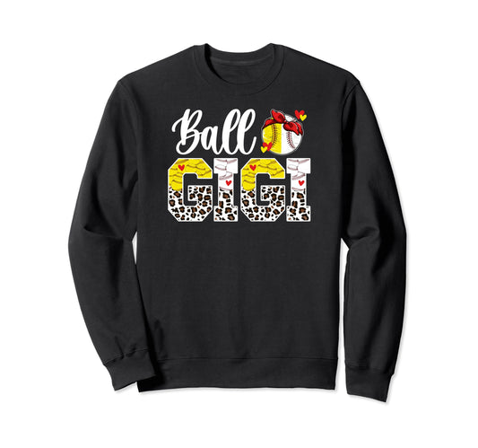 Ball Gigi Leopard Baseball Sweatshirt - Aesthetic Graphic for Adults - T-Shirt, Sweatshirt, Hoodie