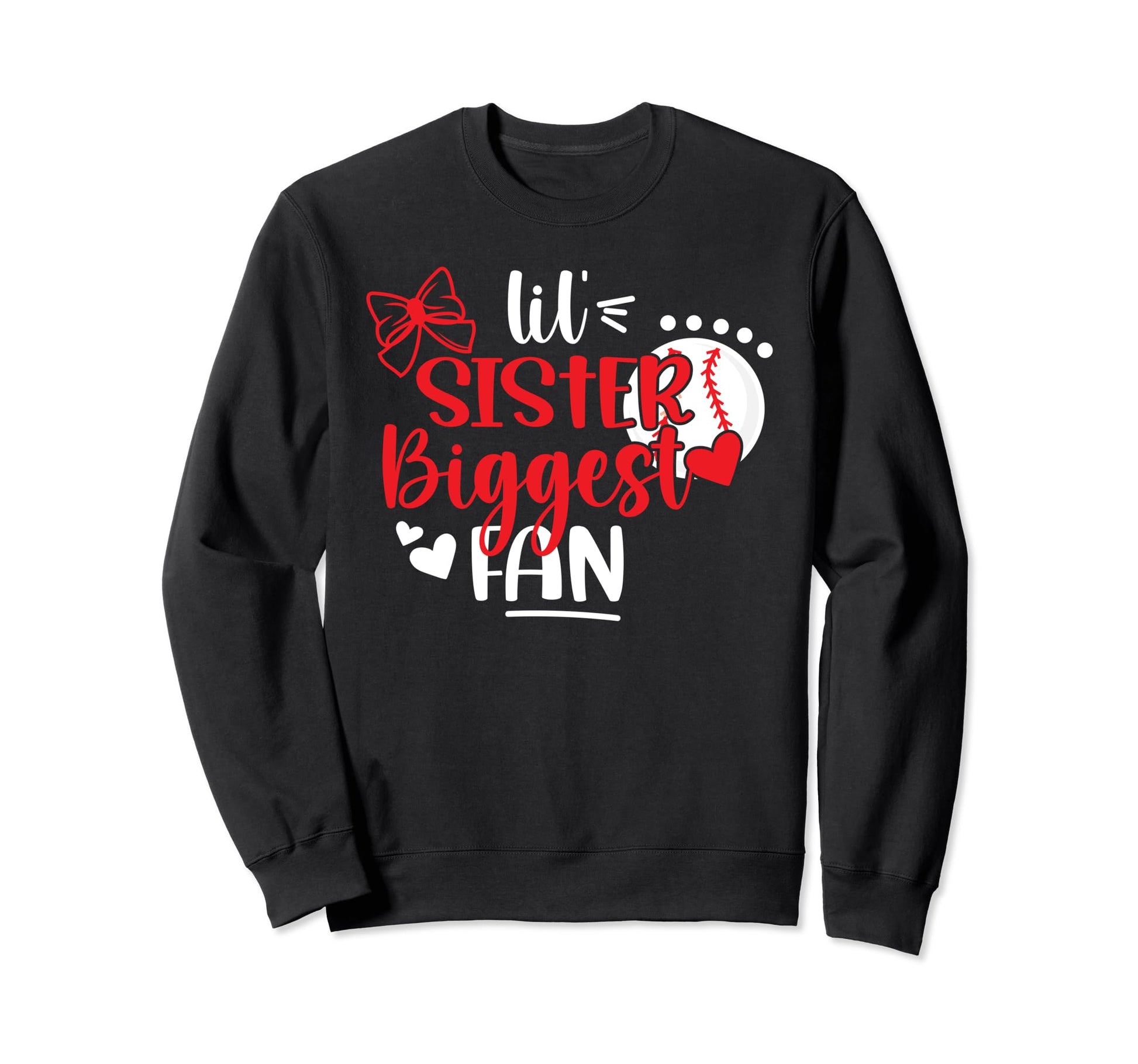 Lil Sister Baseball Sister Sweatshirt - Casual Everyday Wear for Adults - T-Shirt, Sweatshirt, Hoodie