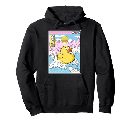 Surfing Rubber Duck Japanese Waves Anime Hoodie - Novelty Apparel Unisex - T-Shirt, Sweatshirt, Hoodie