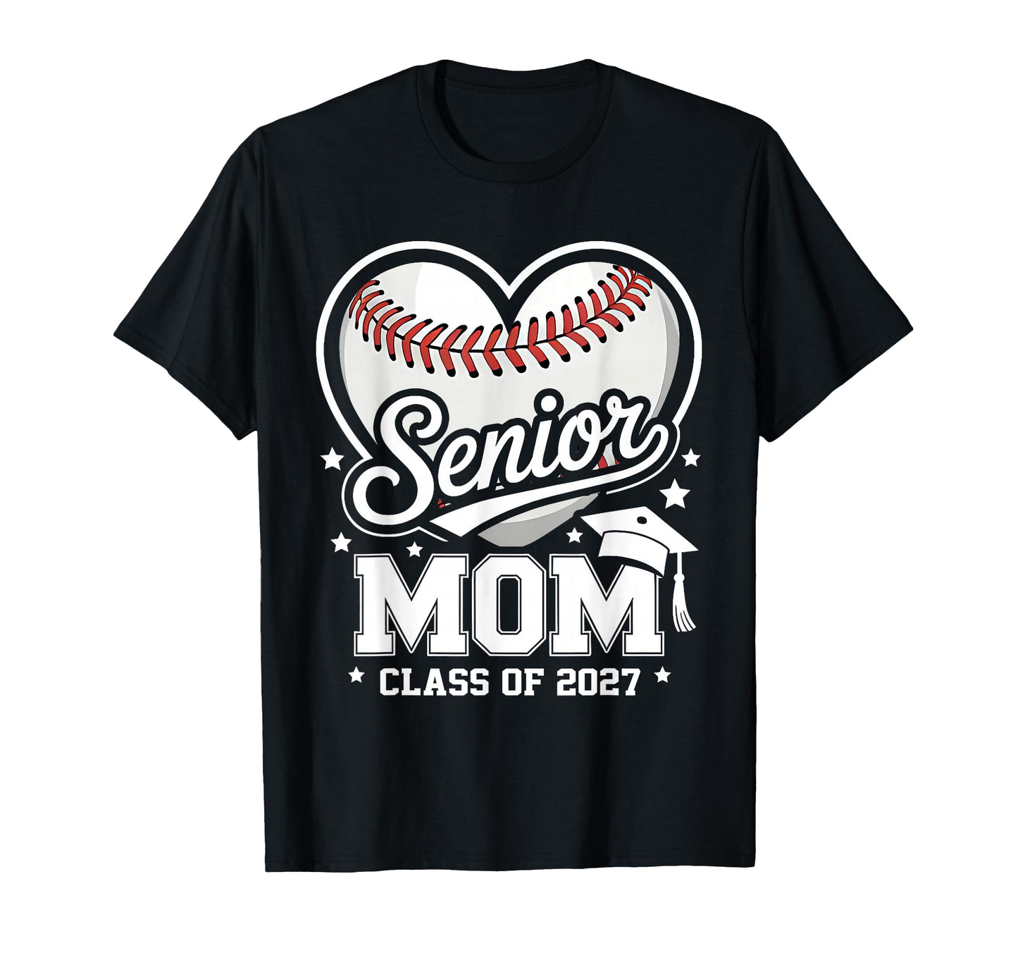 Proud Senior Mom Class 2027 T-Shirt - Fun Novelty Design for Adults - T-Shirt, Sweatshirt, Hoodie