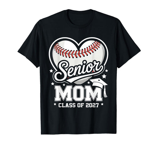 Proud Senior Mom Class 2027 T-Shirt - Fun Novelty Design for Adults - T-Shirt, Sweatshirt, Hoodie