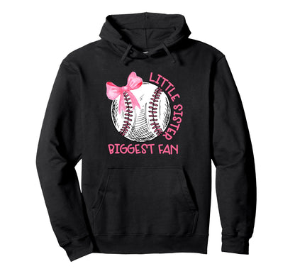 Bow Coquette Little Sister Biggest Fan Hoodie - Novelty Apparel for Adults - T-Shirt, Sweatshirt, Hoodie