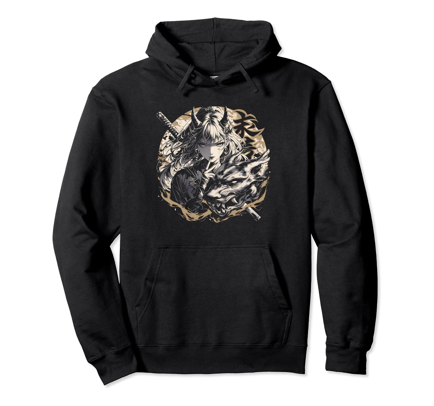 Goth Grunge Demon Anime Waifu Horror Alt Hoodie - Graphic Print Unisex - T-Shirt, Sweatshirt, Hoodie