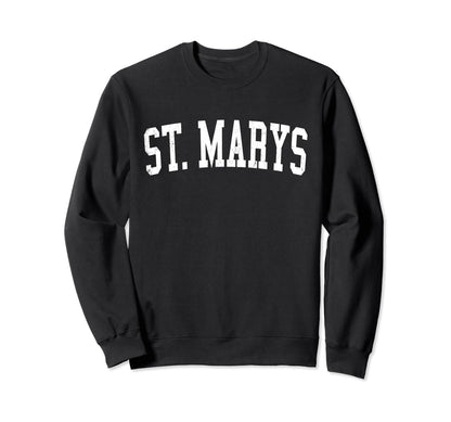 St Marys Pa Distressed White Varsity Sweatshirt - Minimalist Print Unisex - T-Shirt, Sweatshirt, Hoodie