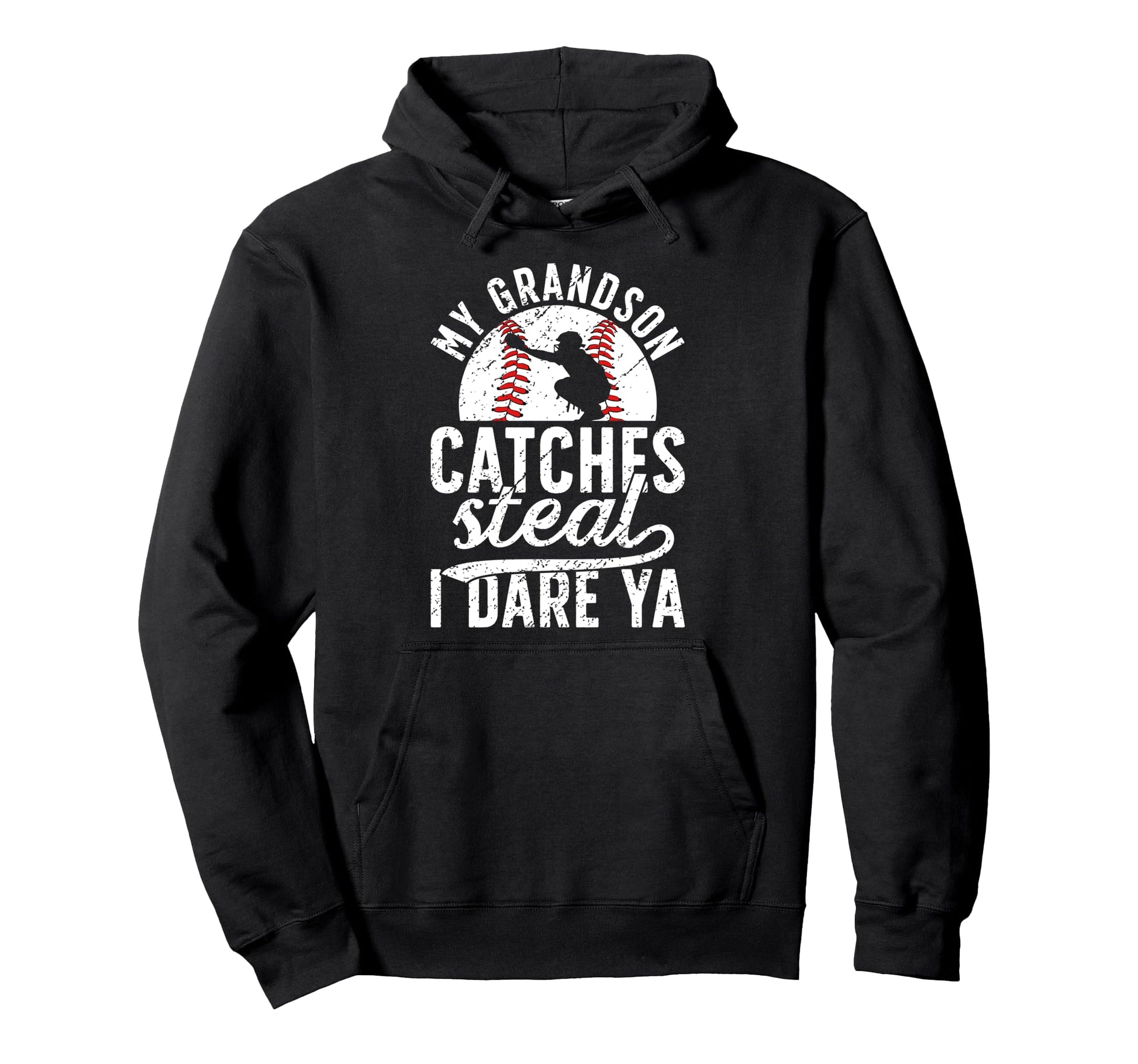 Baseball Catcher Grandma Funny Hoodie - Fun Novelty Design Men Women - T-Shirt, Sweatshirt, Hoodie