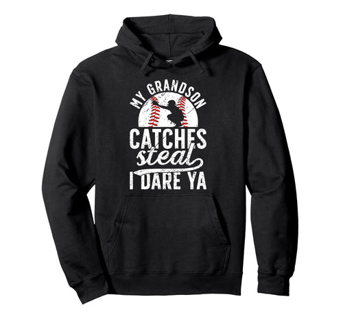 Baseball Catcher Grandma Funny Hoodie - Fun Novelty Design Men Women - T-Shirt, Sweatshirt, Hoodie