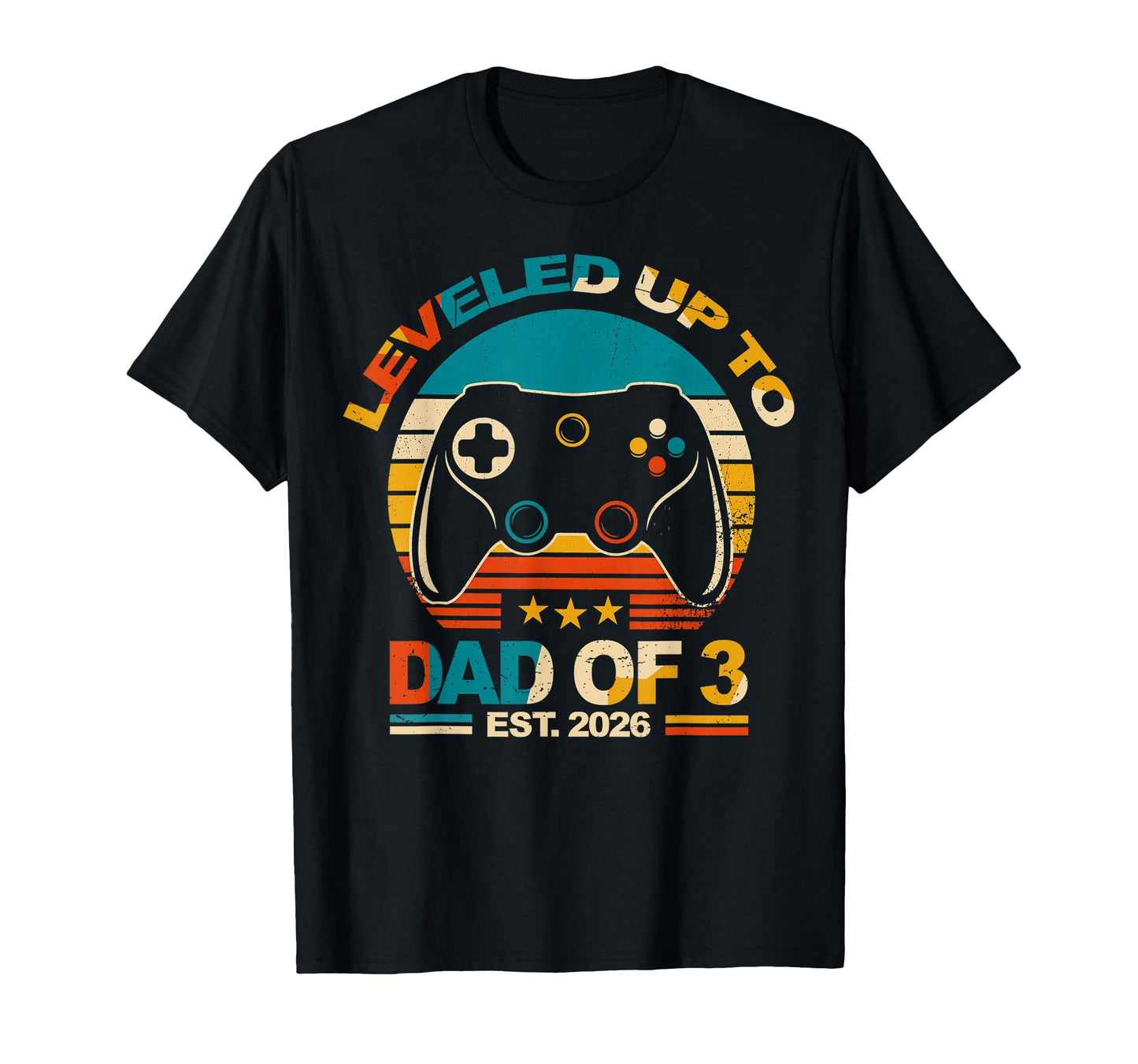 Leveled Up To Dad Three Son T-Shirt - Fun Novelty Design for Adults - T-Shirt, Sweatshirt, Hoodie