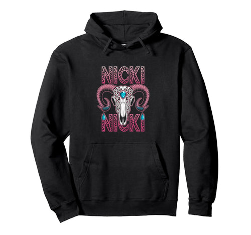 Custom Nicki Name Wife Bull Skeleton Boho Hoodie - Custom Art Print Unisex - T-Shirt, Sweatshirt, Hoodie