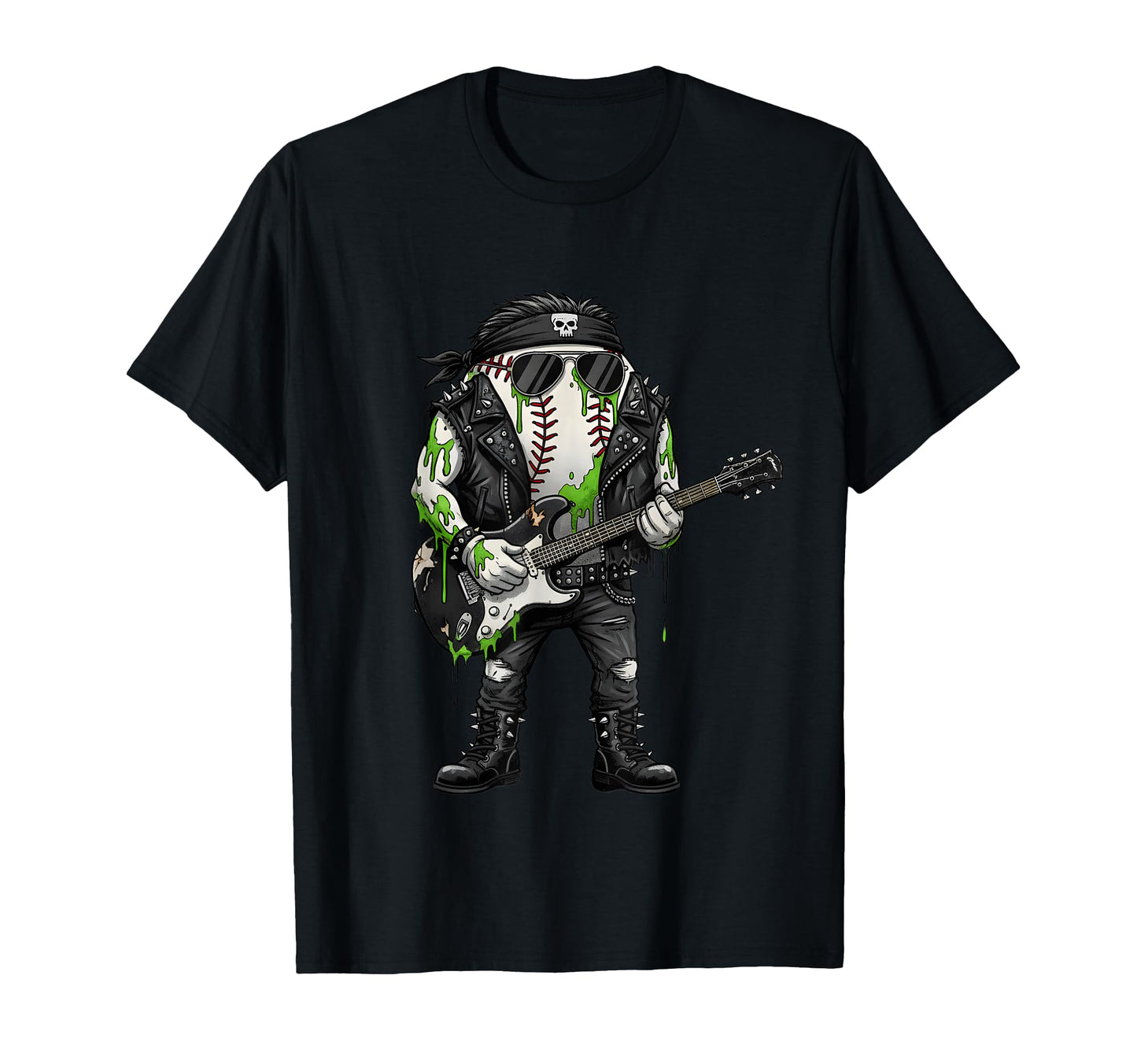 Undead Rocker Baseball Stitches T-Shirt - Novelty Apparel for Adults - T-Shirt, Sweatshirt, Hoodie