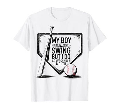 My Might Not Always Swing Baseball T-Shirt - Aesthetic Graphic for Adults - T-Shirt, Sweatshirt, Hoodie