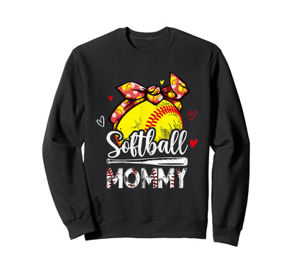 Softball Mommy Softball Player Game Sweatshirt - Unique Graphic Men Women - T-Shirt, Sweatshirt, Hoodie