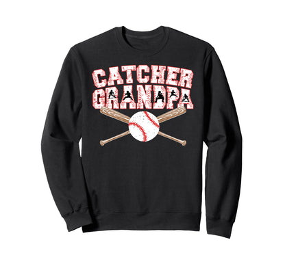 Baseball Catcher Grandpa Sweatshirt - Fun Novelty Design for Adults - T-Shirt, Sweatshirt, Hoodie