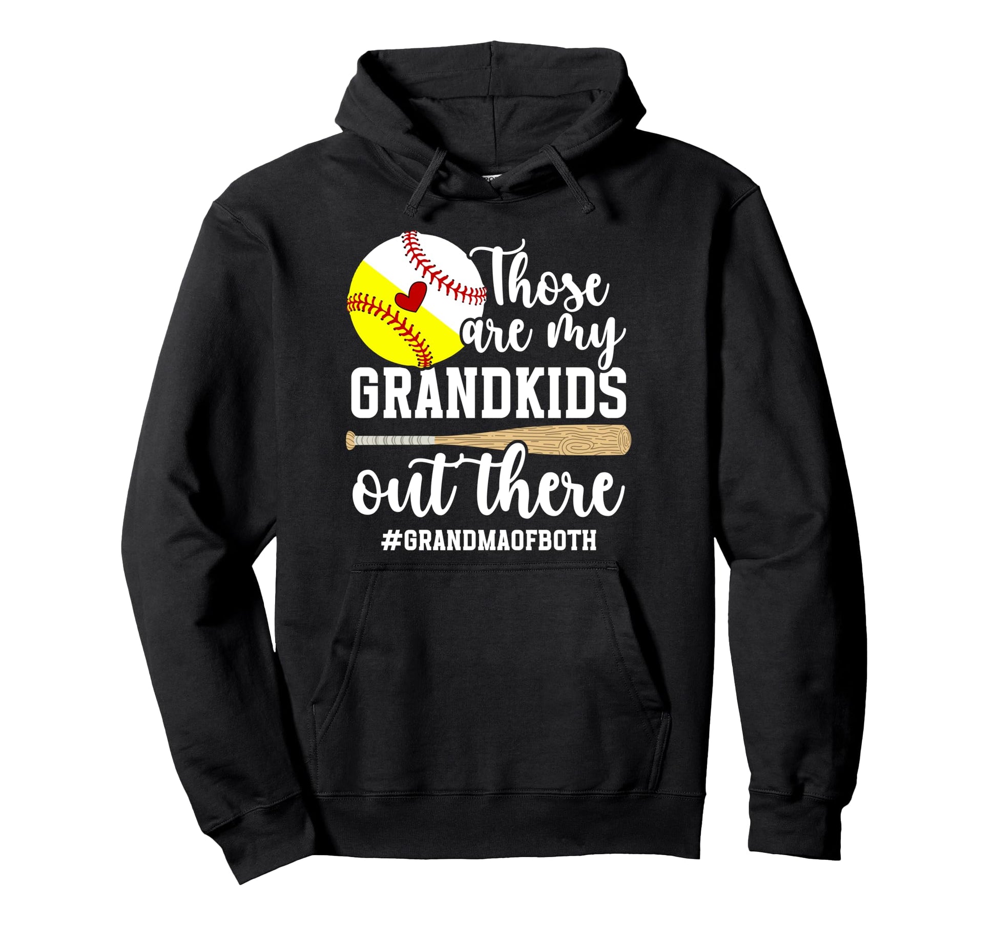 Proud Grandma Both Baseball Softball Hoodie - Graphic Print Men Women - T-Shirt, Sweatshirt, Hoodie