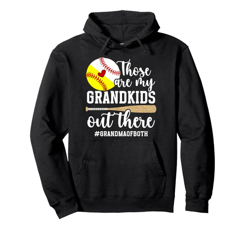 Proud Grandma Both Baseball Softball Hoodie - Graphic Print Men Women - T-Shirt, Sweatshirt, Hoodie
