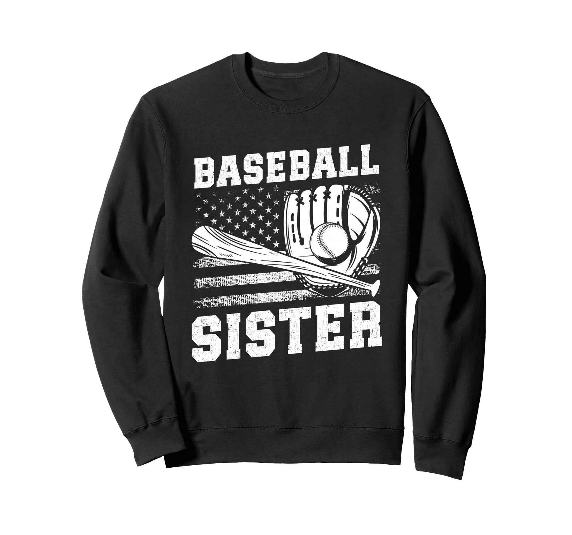 Baseball Sister Usa Flag Sweatshirt - Minimalist Print Unisex - T-Shirt, Sweatshirt, Hoodie