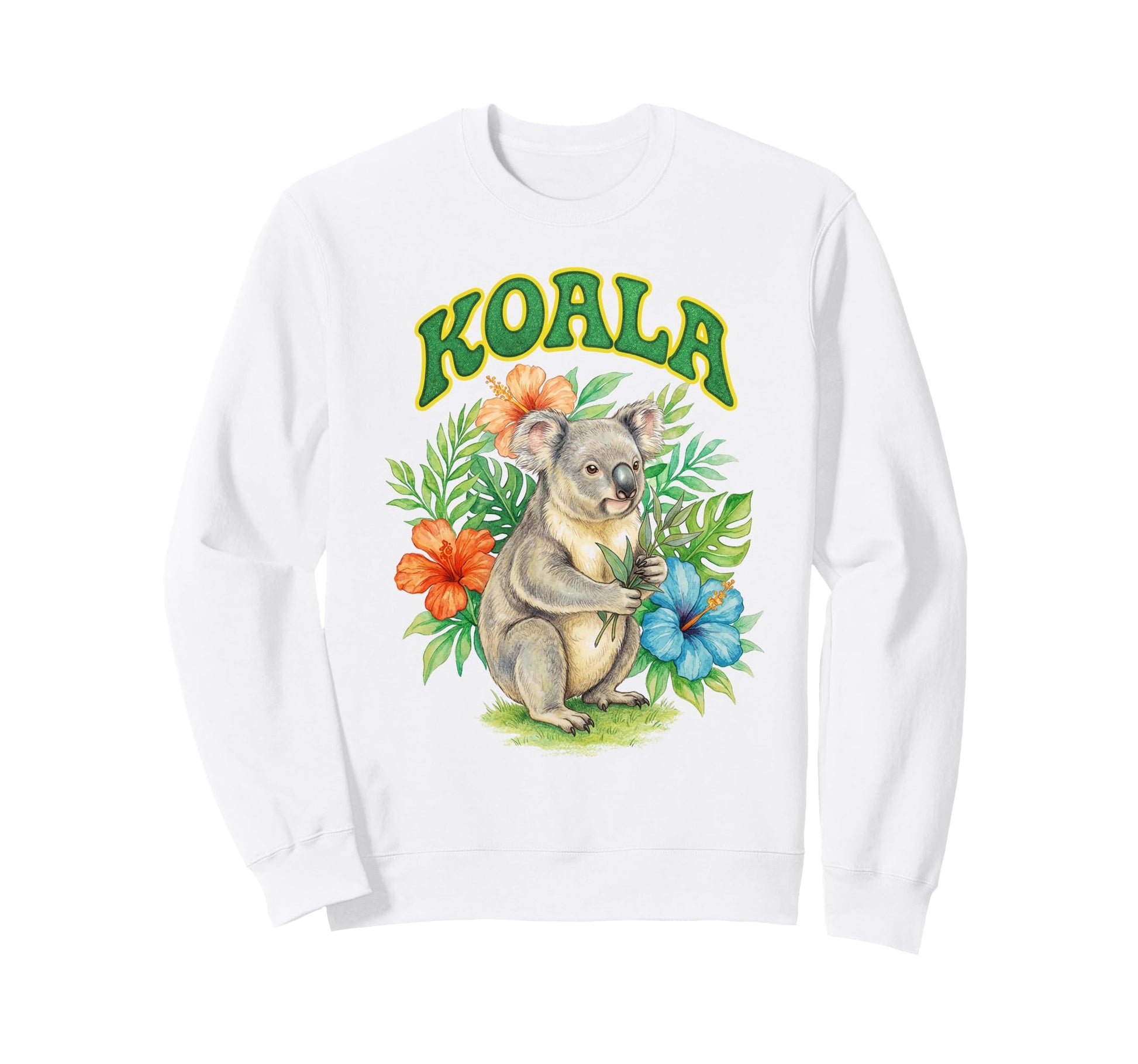 Koala Groovy Floral Koala Sweatshirt - Aesthetic Graphic Men Women - T-Shirt, Sweatshirt, Hoodie