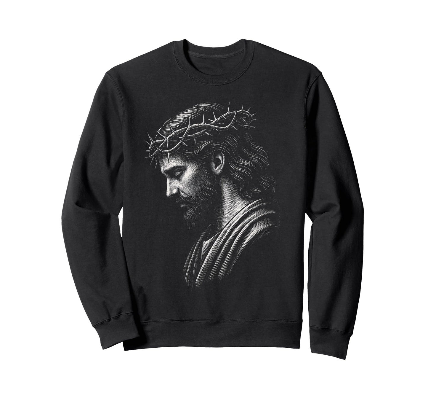 Jesus Face 90S Grunge Jesus Christ Sweatshirt - Custom Art Print for Adults - T-Shirt, Sweatshirt, Hoodie