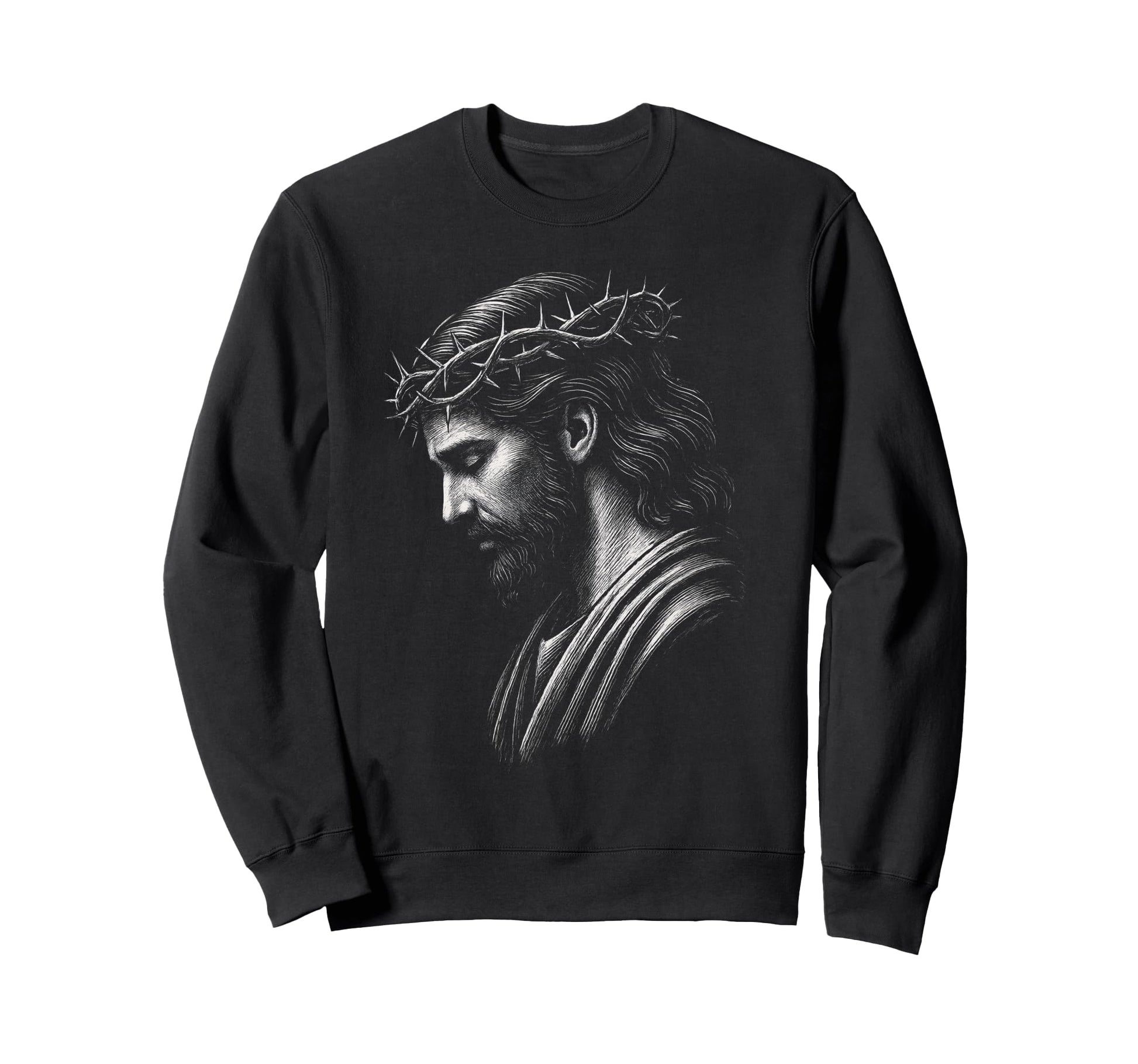 Jesus Face 90S Grunge Jesus Christ Sweatshirt - Custom Art Print for Adults - T-Shirt, Sweatshirt, Hoodie
