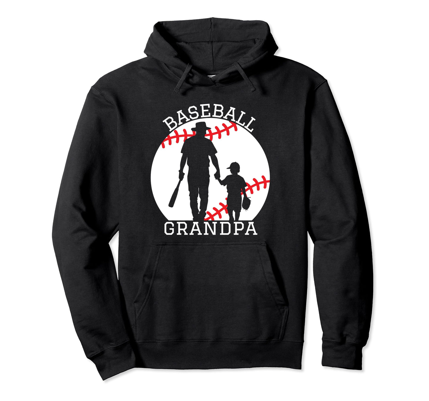 Baseball Grandpa Silhouette Hoodie - Casual Everyday Wear Unisex - T-Shirt, Sweatshirt, Hoodie