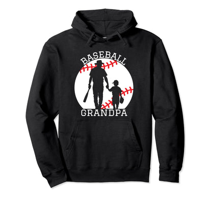 Baseball Grandpa Silhouette Hoodie - Casual Everyday Wear Unisex - T-Shirt, Sweatshirt, Hoodie