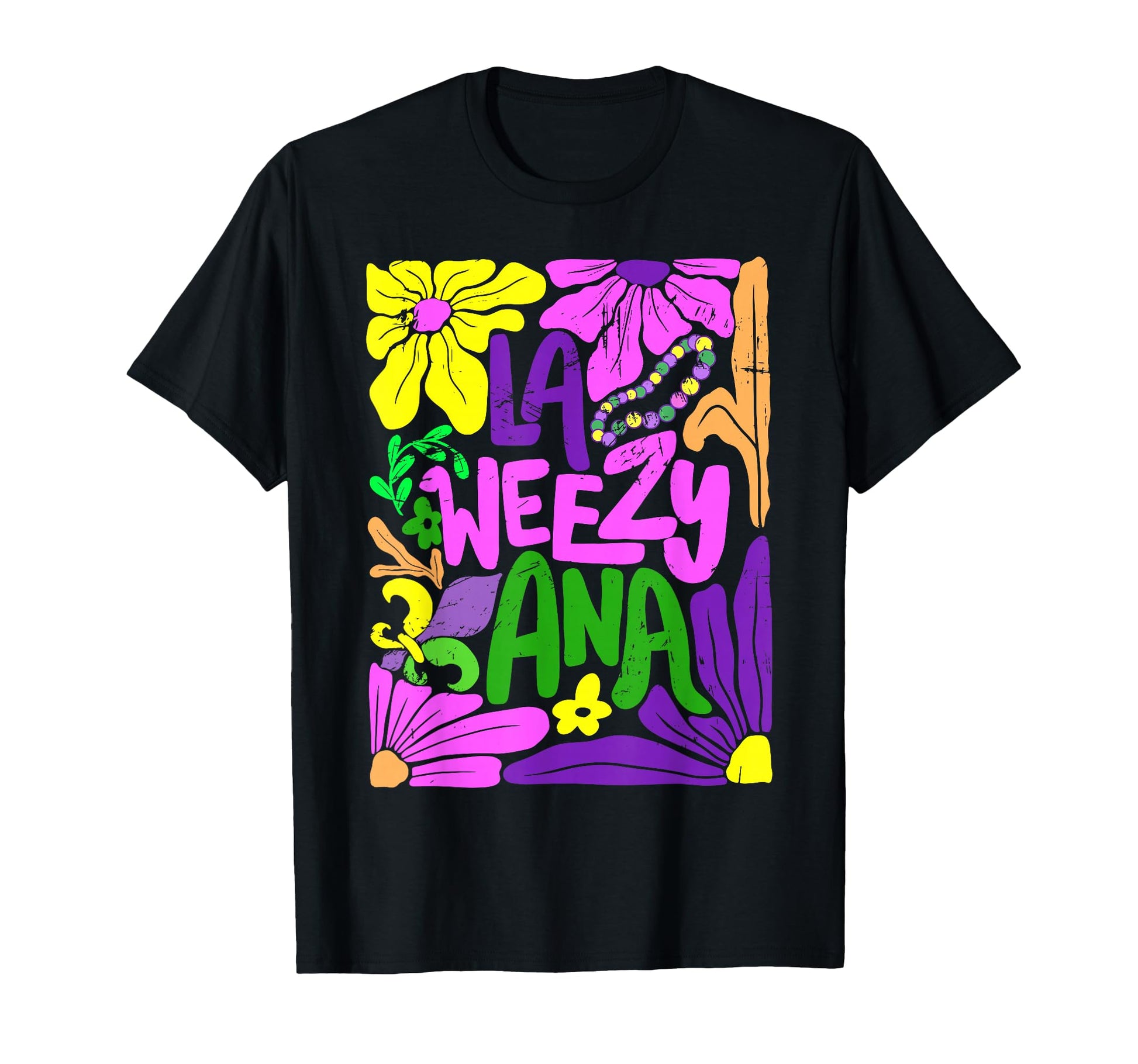 La Weezy Ana Mardi Gras Boho Floral T-Shirt - Minimalist Print Men Women - T-Shirt, Sweatshirt, Hoodie