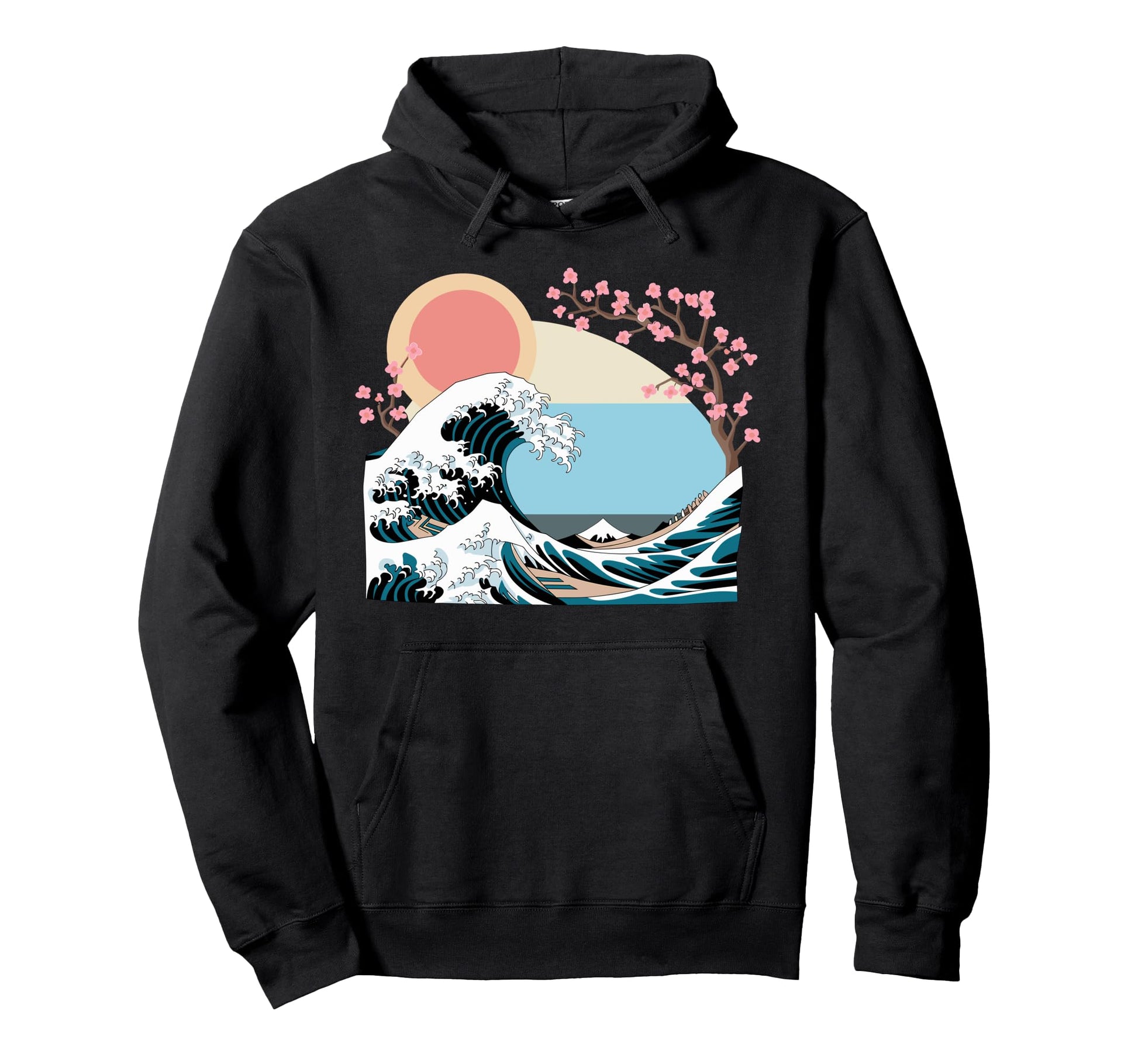 Big Wave Vaporwave Aesthetic 80S Anime Hoodie - Streetwear Style Unisex - T-Shirt, Sweatshirt, Hoodie