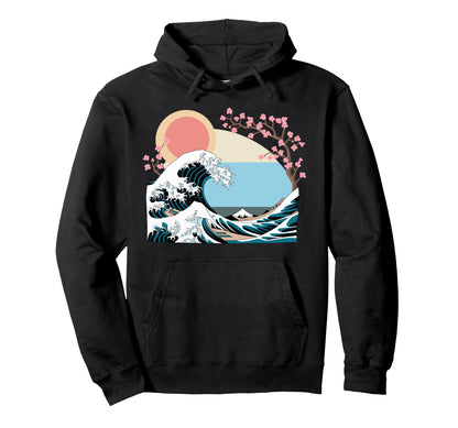 Big Wave Vaporwave Aesthetic 80S Anime Hoodie - Streetwear Style Unisex - T-Shirt, Sweatshirt, Hoodie
