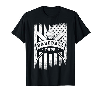 Baseball Papa Usa American Flag T-Shirt - Aesthetic Graphic Men Women - T-Shirt, Sweatshirt, Hoodie