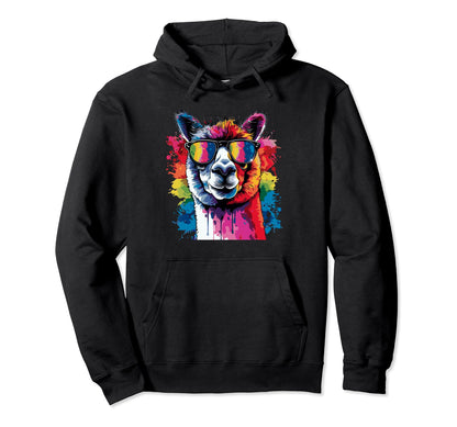 Funny Alpaca Art Sunglasses Pride Summer Hoodie - Unique Graphic Men Women - T-Shirt, Sweatshirt, Hoodie
