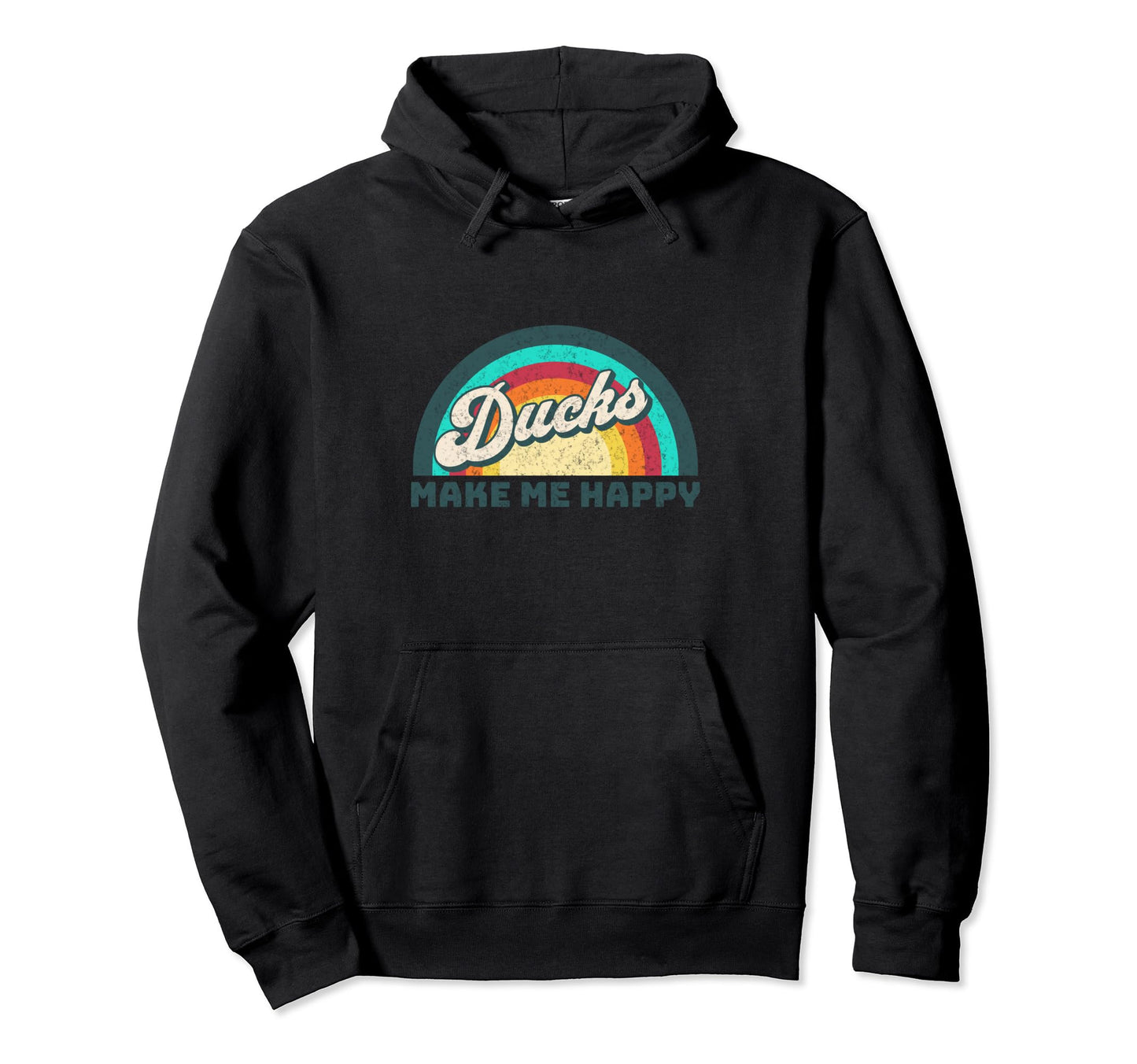 Ducks Make Me Happy Colorful Rainbow Hoodie - Casual Everyday Wear Unisex - T-Shirt, Sweatshirt, Hoodie