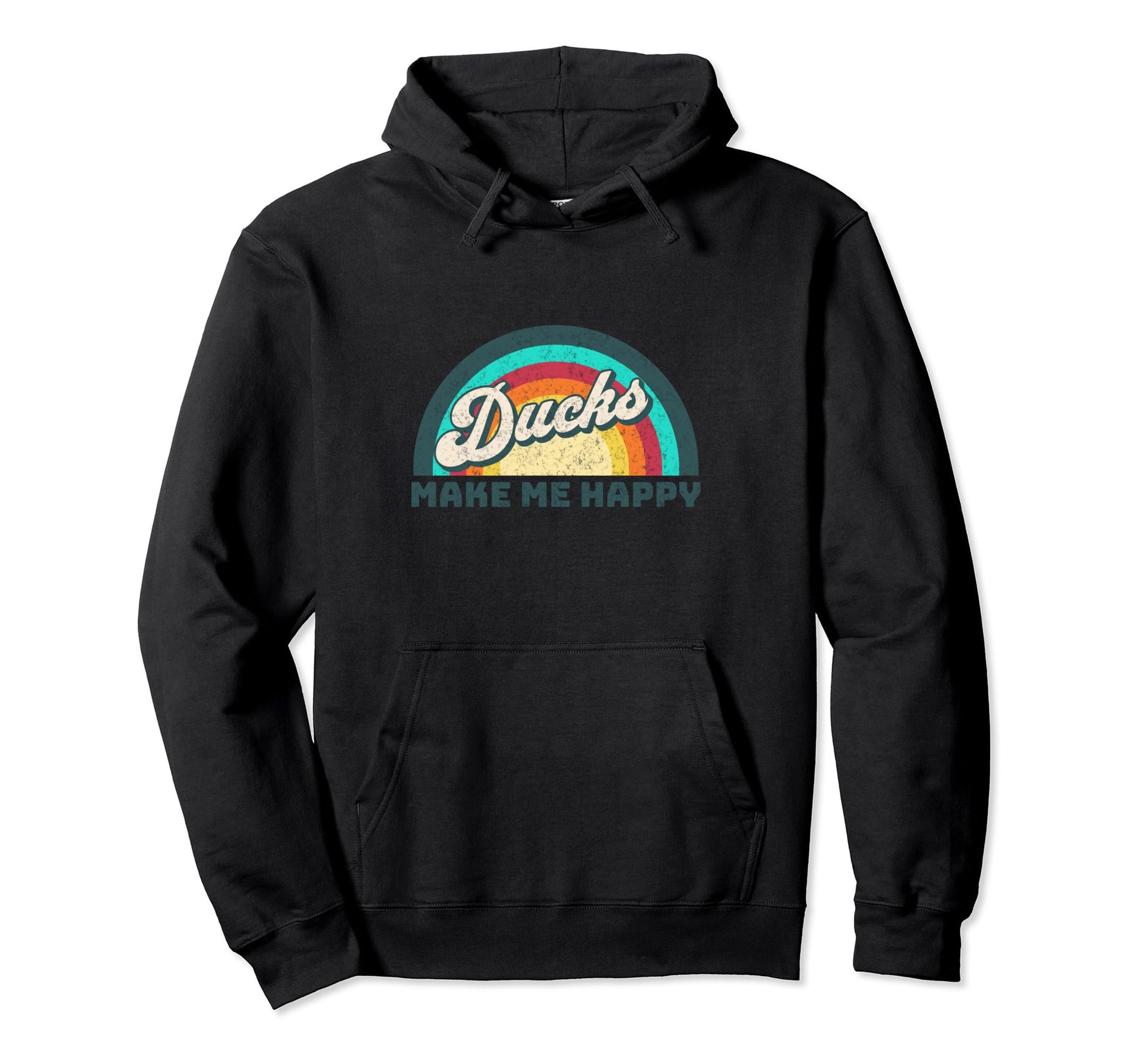 Ducks Make Me Happy Colorful Rainbow Hoodie - Casual Everyday Wear Unisex - T-Shirt, Sweatshirt, Hoodie