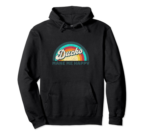 Ducks Make Me Happy Colorful Rainbow Hoodie - Casual Everyday Wear Unisex - T-Shirt, Sweatshirt, Hoodie