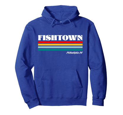 Fishtown Philadelphia Pa Rainbow Stripes Hoodie - Aesthetic Graphic Unisex - T-Shirt, Sweatshirt, Hoodie