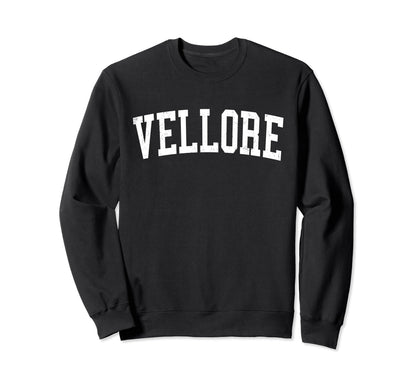 Vellore India Distressed White Sweatshirt - Aesthetic Graphic for Adults - T-Shirt, Sweatshirt, Hoodie