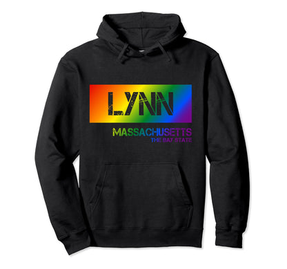 Lynn Massachusetts Lgbtqai Rainbow Hoodie - Minimalist Print Men Women - T-Shirt, Sweatshirt, Hoodie