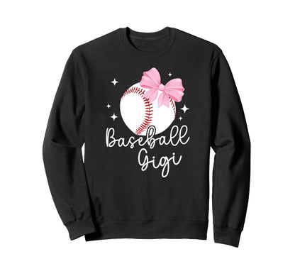 Baseball Gigi Grandma Coquette Baseball Sweatshirt - Unique Graphic Unisex - T-Shirt, Sweatshirt, Hoodie
