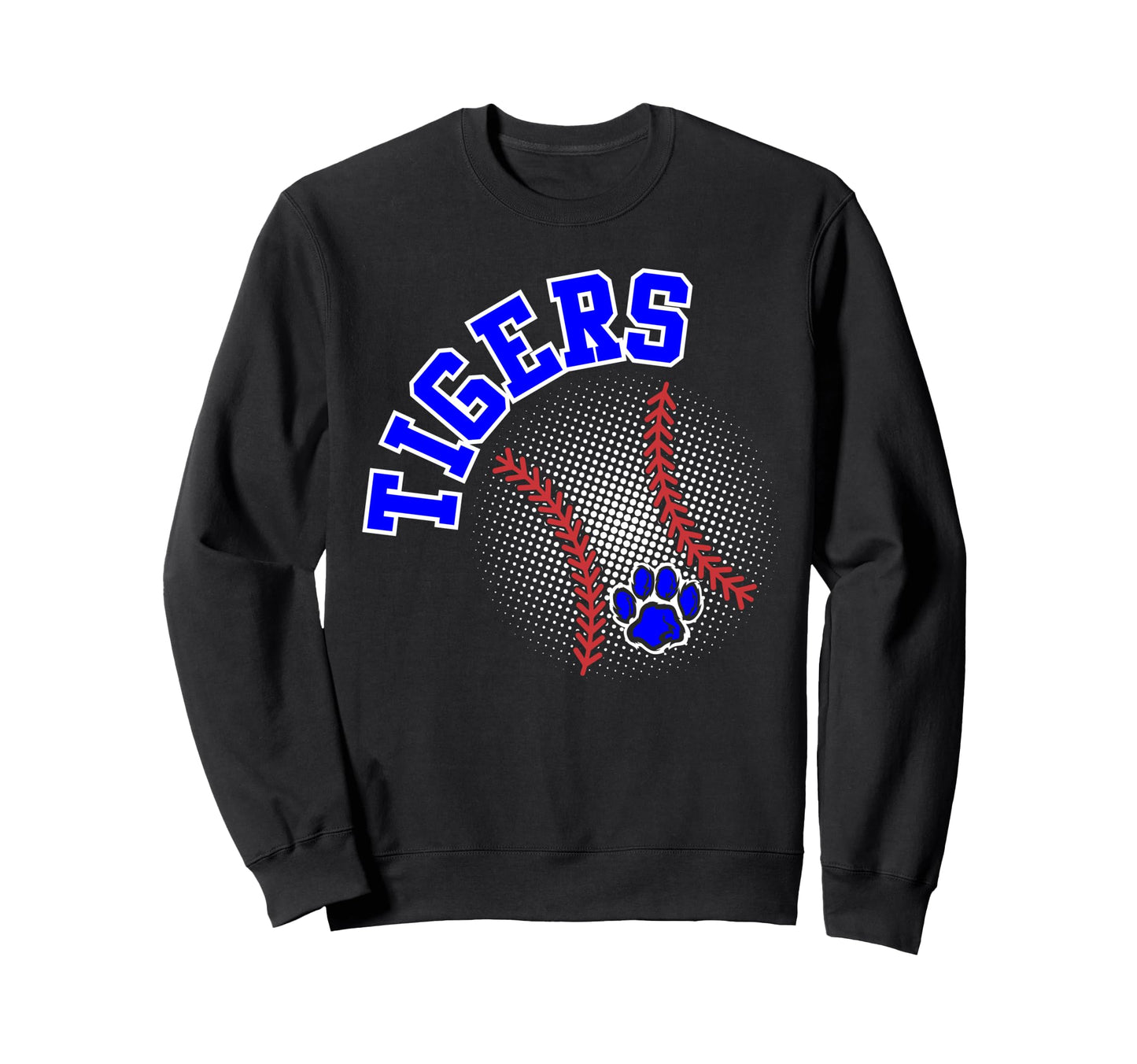 Tigers Baseball Mom Paw Blue Sweatshirt - Aesthetic Graphic for Adults - T-Shirt, Sweatshirt, Hoodie