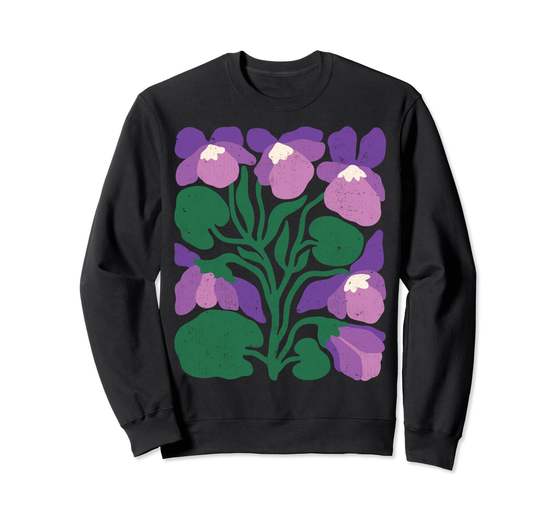 Boho Flowers Viola Abstract Floral Sweatshirt - Minimalist Print Unisex - T-Shirt, Sweatshirt, Hoodie