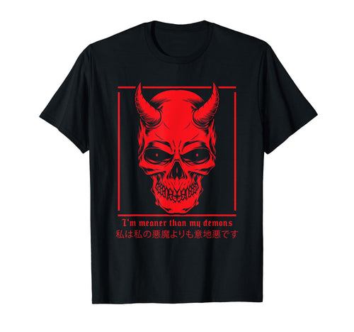 Im Meaner Than My Demons Vaporwave T-Shirt - Aesthetic Graphic for Adults - T-Shirt, Sweatshirt, Hoodie