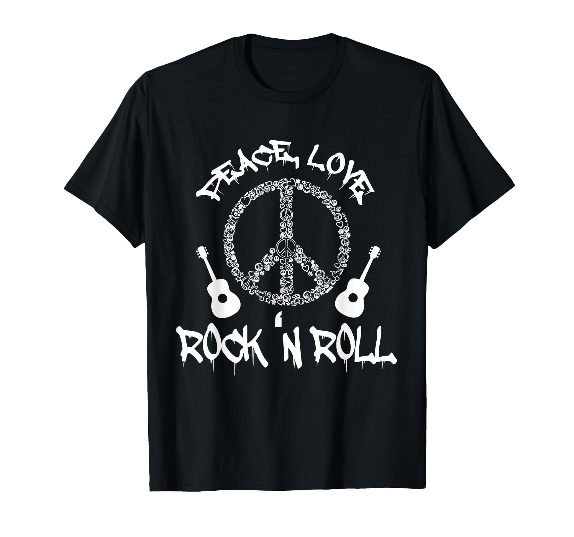 Funny Rockn Roll Peace Love And Rock T-Shirt - Minimalist Print Men Women - T-Shirt, Sweatshirt, Hoodie