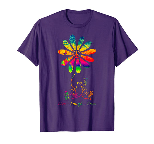 Peace Sign Love Frog Tie Dye Hippie T-Shirt - Novelty Apparel Men Women - T-Shirt, Sweatshirt, Hoodie