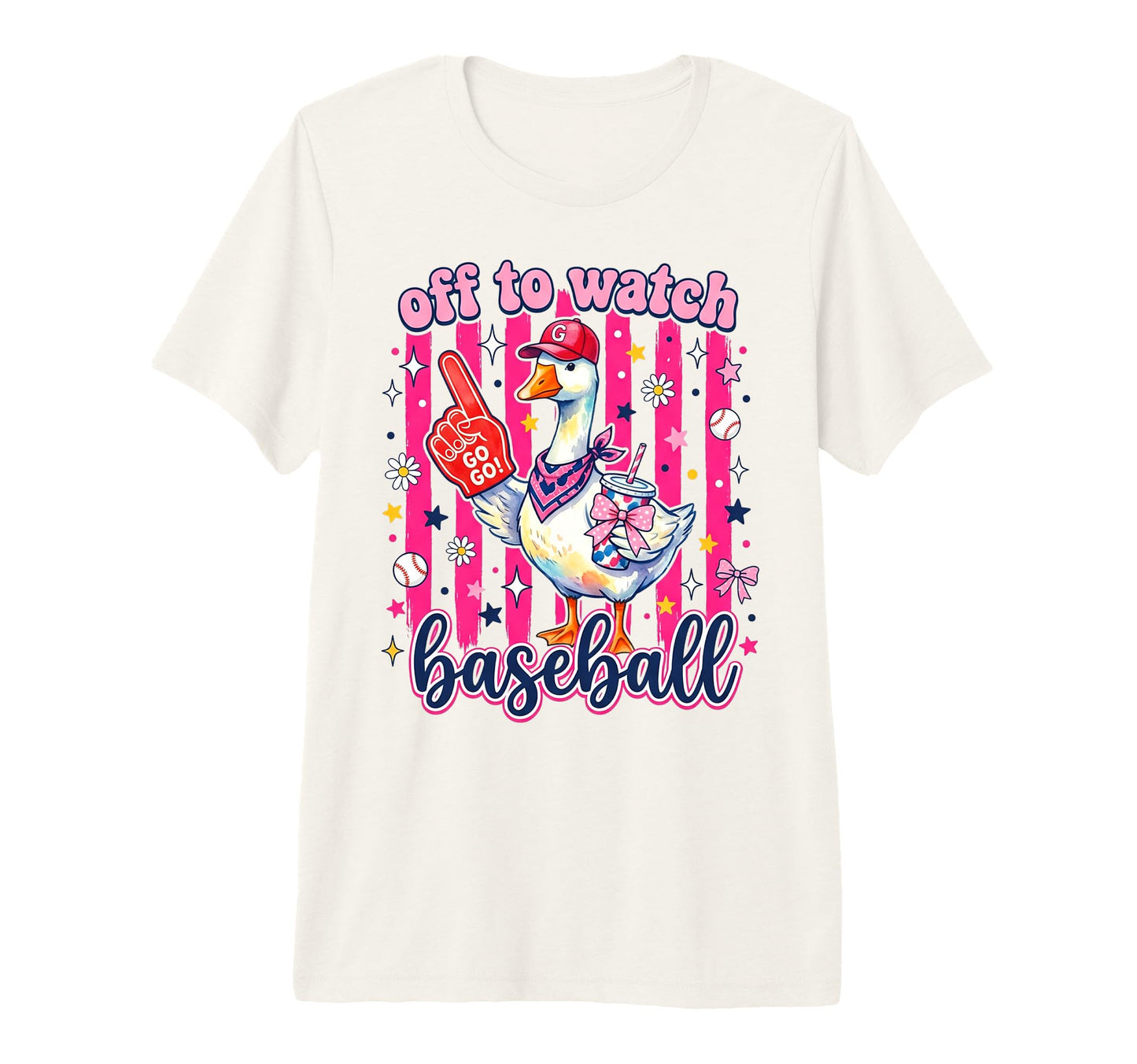 Off To Watch Basebal Silly Goose Funny T-Shirt - Aesthetic Graphic Unisex - T-Shirt, Sweatshirt, Hoodie